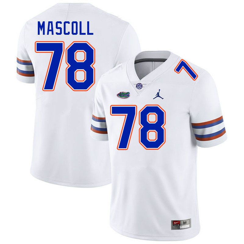 Florida Gators #78 Marcus Mascoll College Football Jerseys Stitched-White